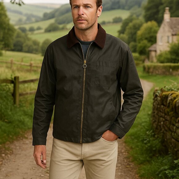 Barbour Imp Wax Jacket XXL Sage Green Tartan Lined Cotton Coat NWT - Picture 1 of 7